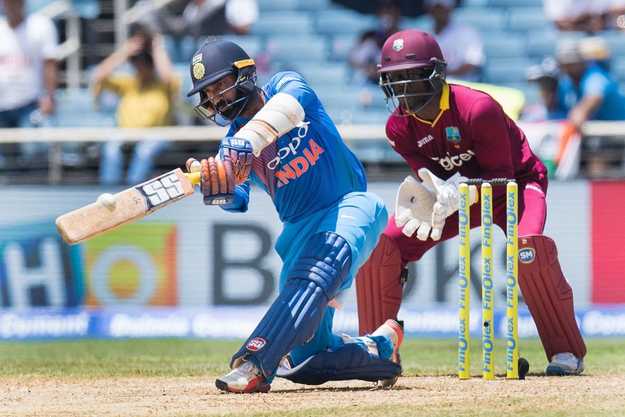 Dinesh Karthik was generous with his sweeps, West Indies v India, Only T20I, Kingston, July 9, 2017