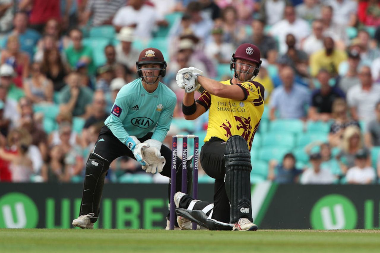 Corey Anderson gave Surrey a scare , Surrey v Somerset, NatWest Blast, South Group, Kia Oval, July 9, 2017