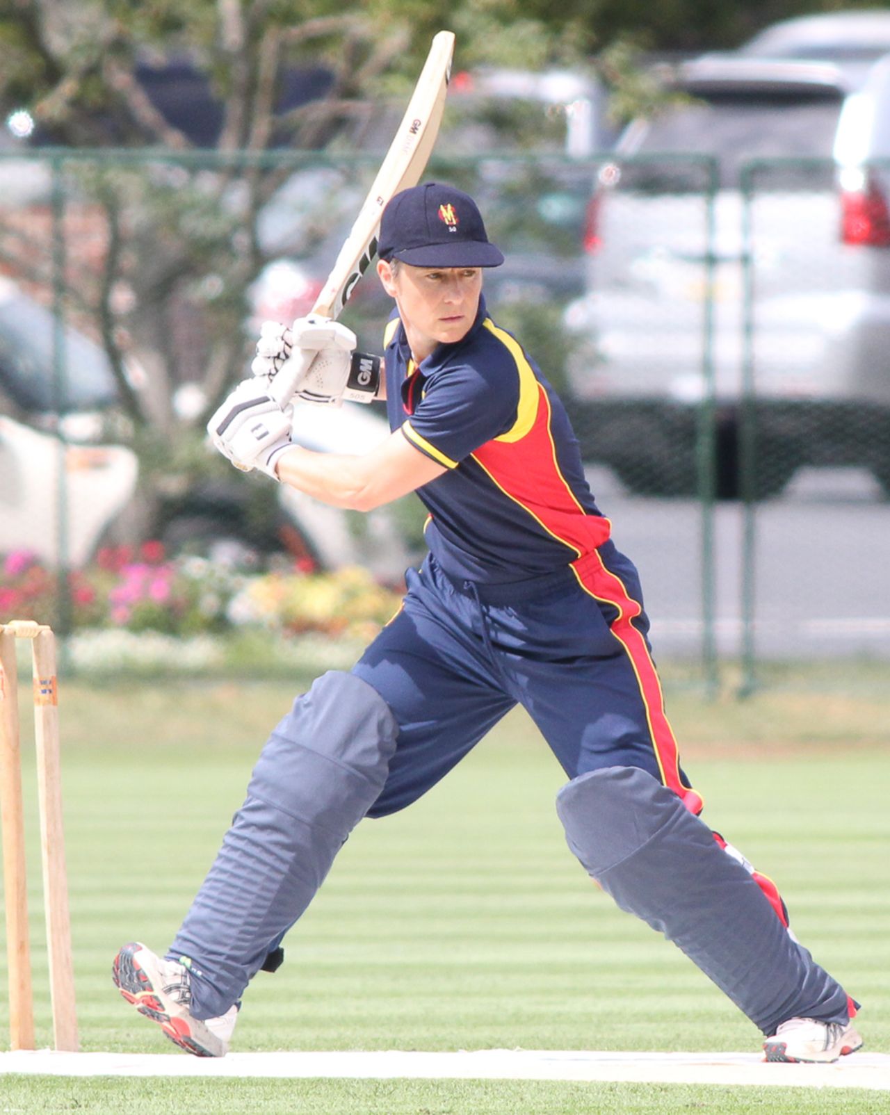 Claire Taylor goes onto the back foot, USA Women v MCC Women, Philadelphia, September 11, 2016