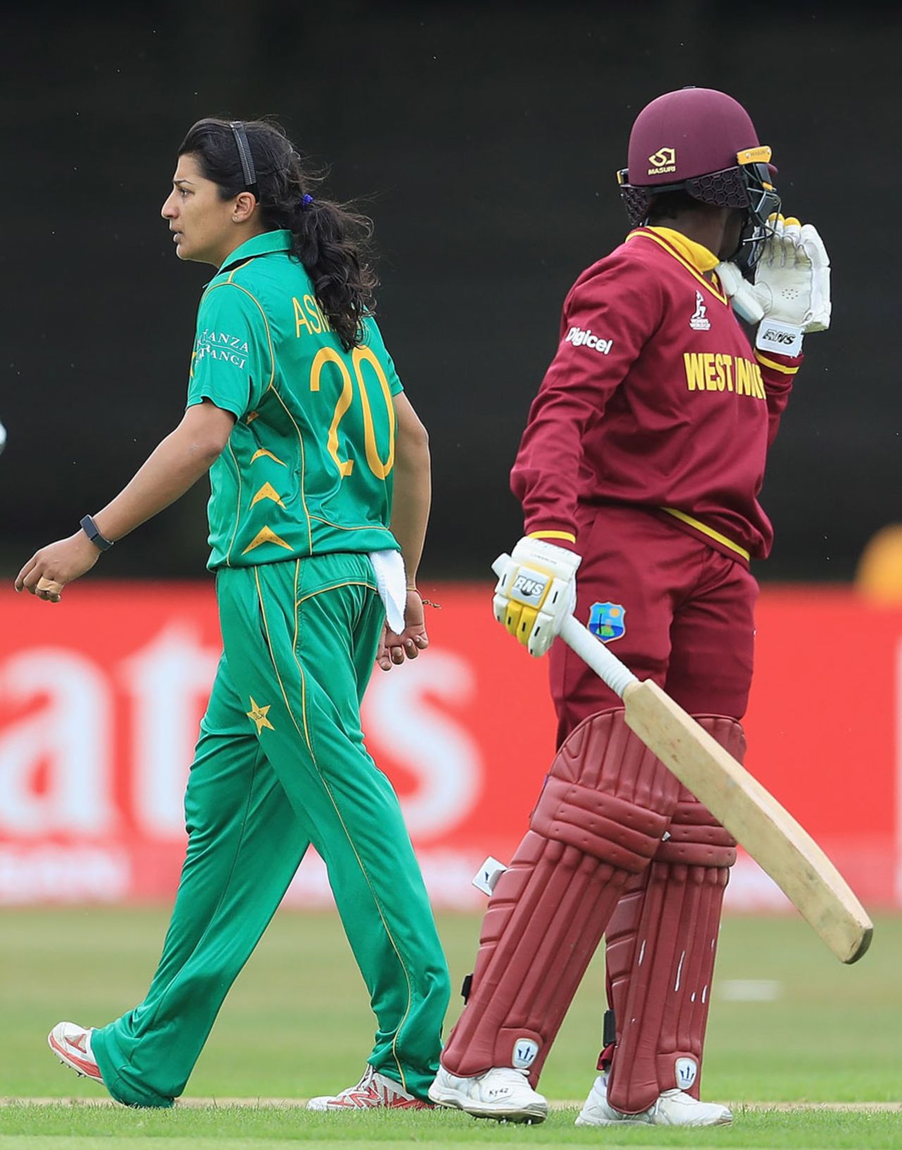 Asmavia Iqbal gave Kycia Knight a send-off after getting her to edge one behind, Pakistan v West Indies, Women's World Cup, Leicester, 11 July 2017