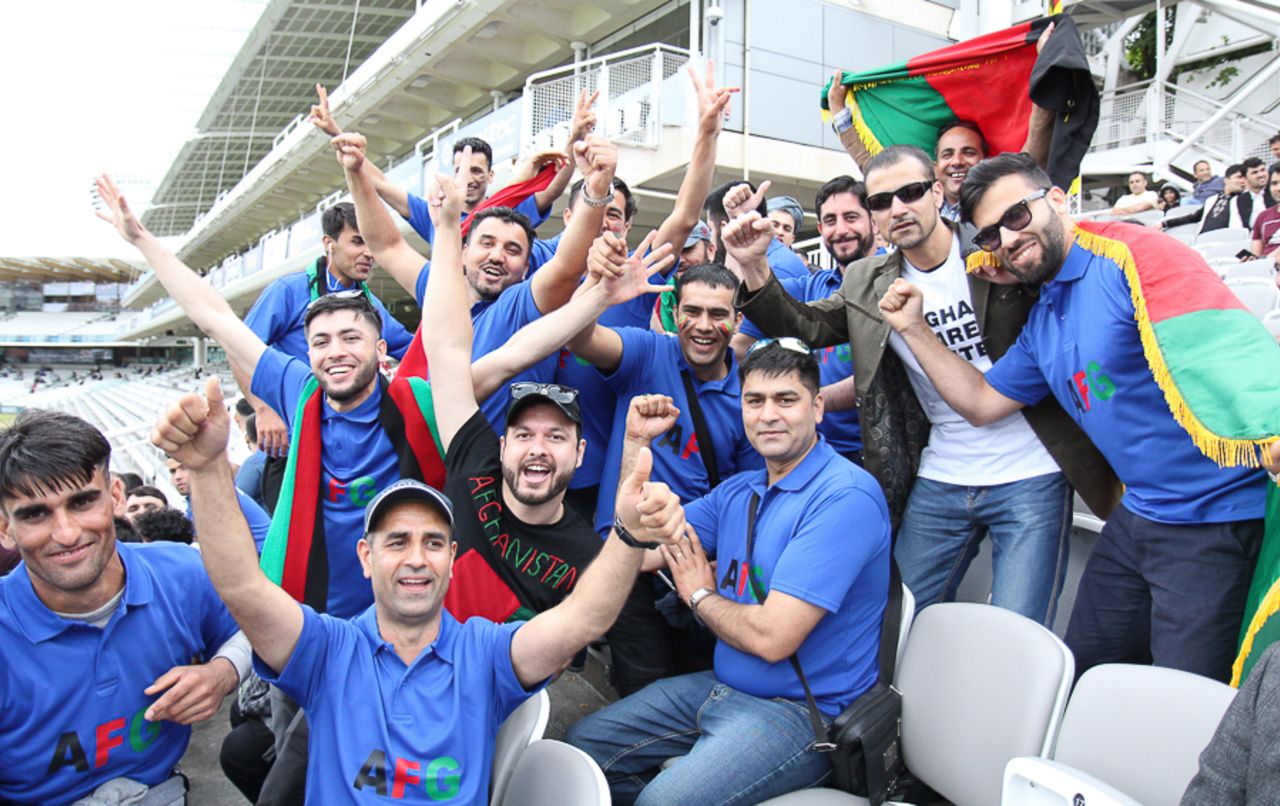 Jan Shinwari (front) helped organize more 100 fans to come down together from Birmingham, MCC v Afghanistan, Lord's, July 11, 2017