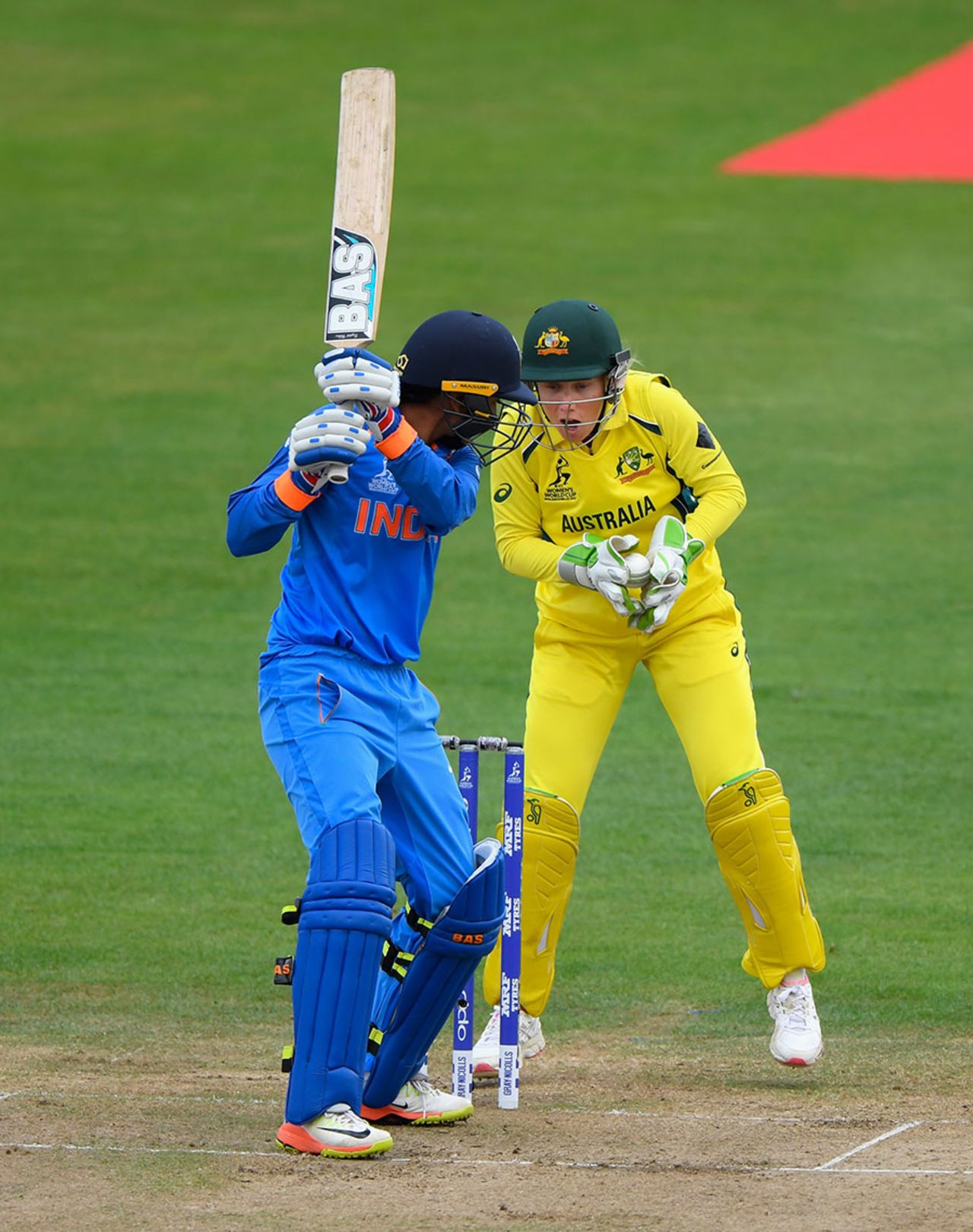 Smriti Mandhana was caught behind off Ashleigh Gardner, Australia v India, Women's World Cup, Bristol, July 12, 2017