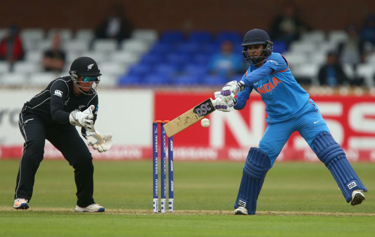 Mithali Raj showed intent right from the outset to raise her 50th ODI fifty, India v New Zealand, Women's World Cup, Derby, July 15, 2017