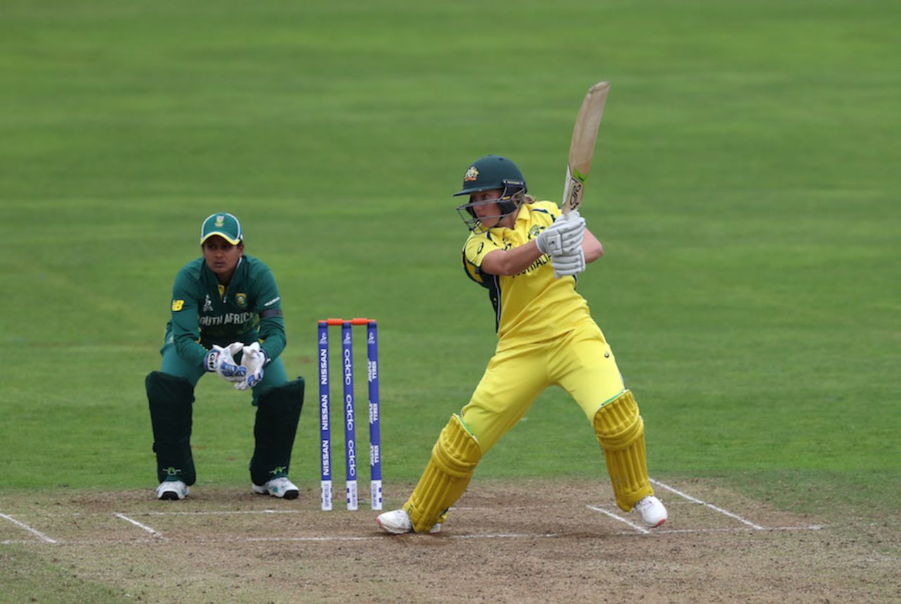 Alyssa Healy punches off the back foot, Australia v South Africa, Women's World Cup, Taunton, July 15, 2017