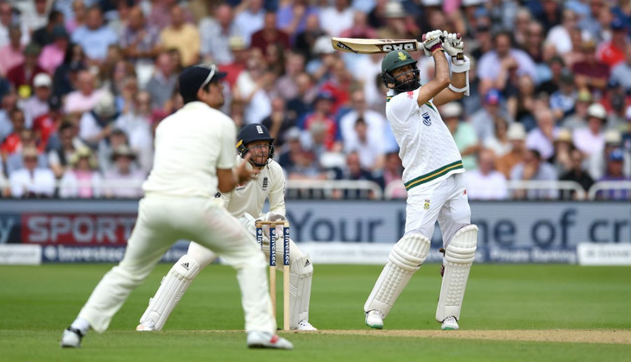 Hashim Amla brought up his fifty with a six, England v South Africa, 2nd Investec Test, Trent Bridge, 3rd day, July 16, 2017
