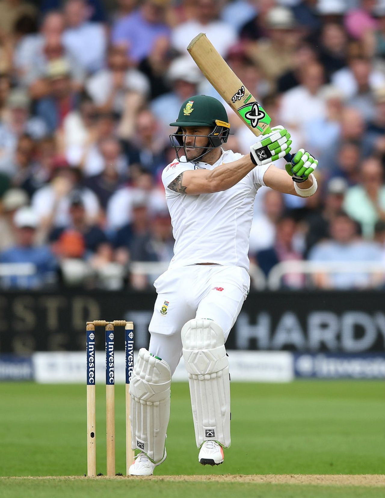 Faf du Plessis plays through the covers, England v South Africa, 2nd Investec Test, Trent Bridge, 3rd day, July 16, 2017