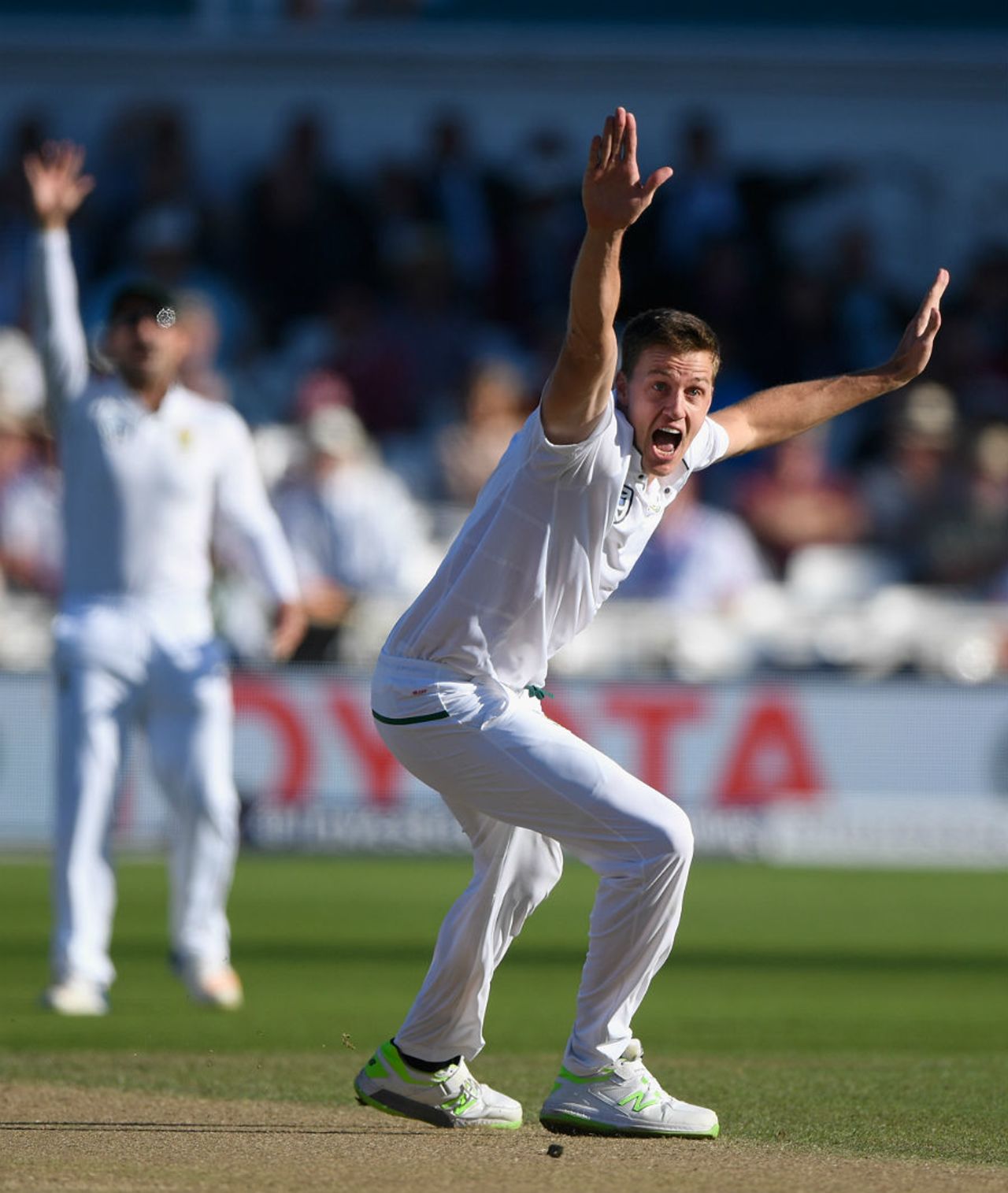 Morne Morkel had Alastair Cook lbw first-ball, but the appeal was overturned on review, England v South Africa, 2nd Investec Test, Trent Bridge, 3rd day, July 16, 2017