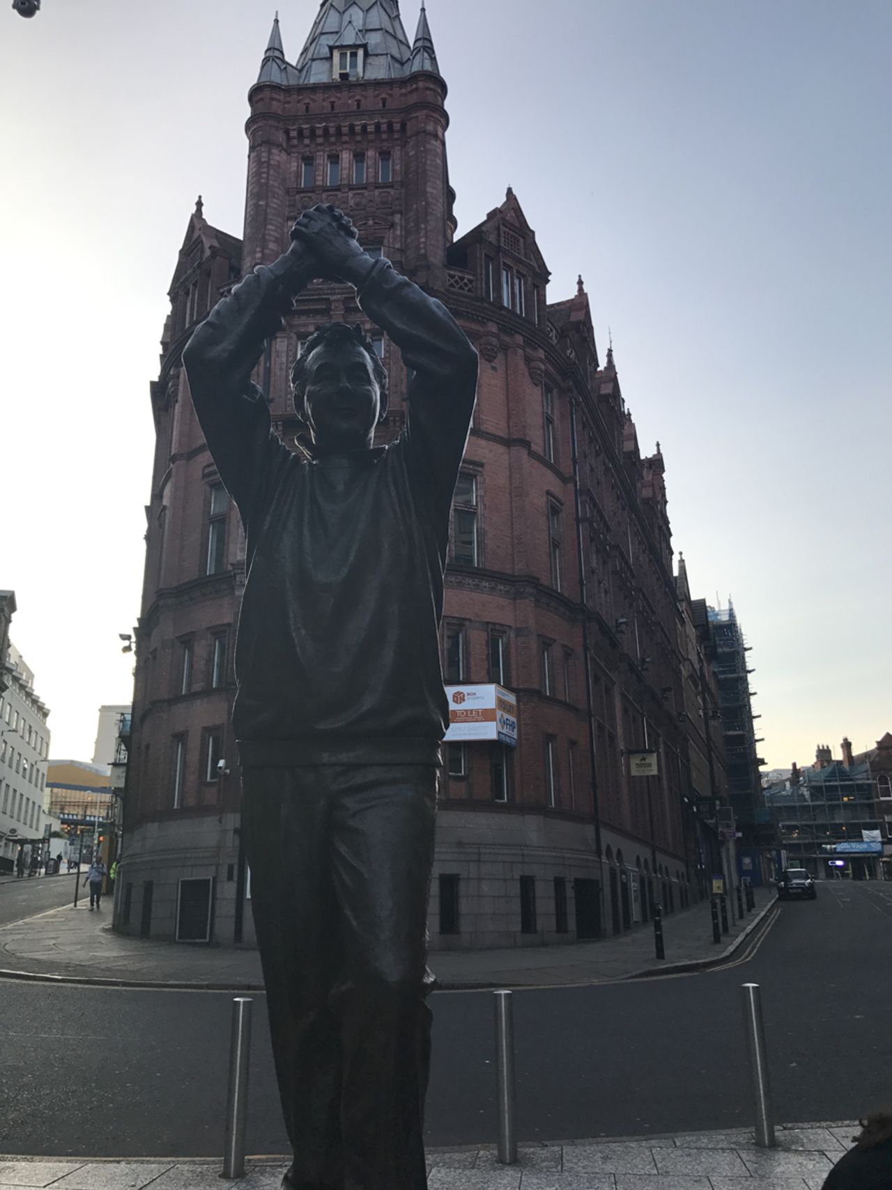A statue of Brian Clough in the main square of Nottingham, July 13, 2017