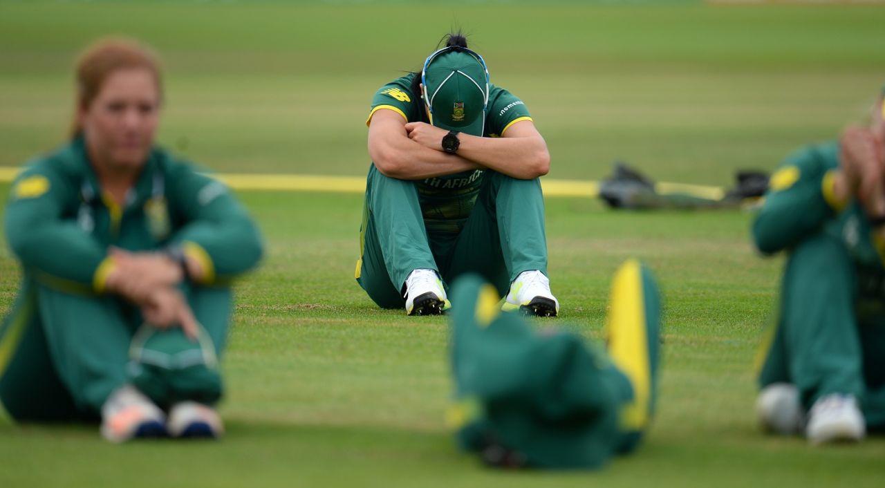 South Africa were inconsolable after their loss, England v South Africa, Women's World Cup, Bristol, July 18, 2017