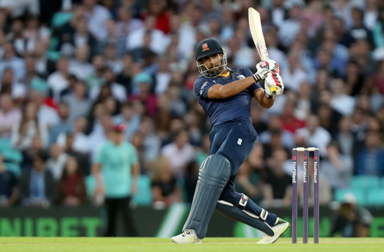Ravi Bopara hits out during Essex's defeat, Surrey v Essex, NatWest Blast, South Group, Kia Oval, July 19, 2017