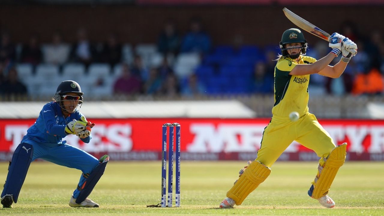 Ellyse Perry cuts the ball with precision, Australia v India, Women's World Cup, semi-final, Derby, July 20, 2017