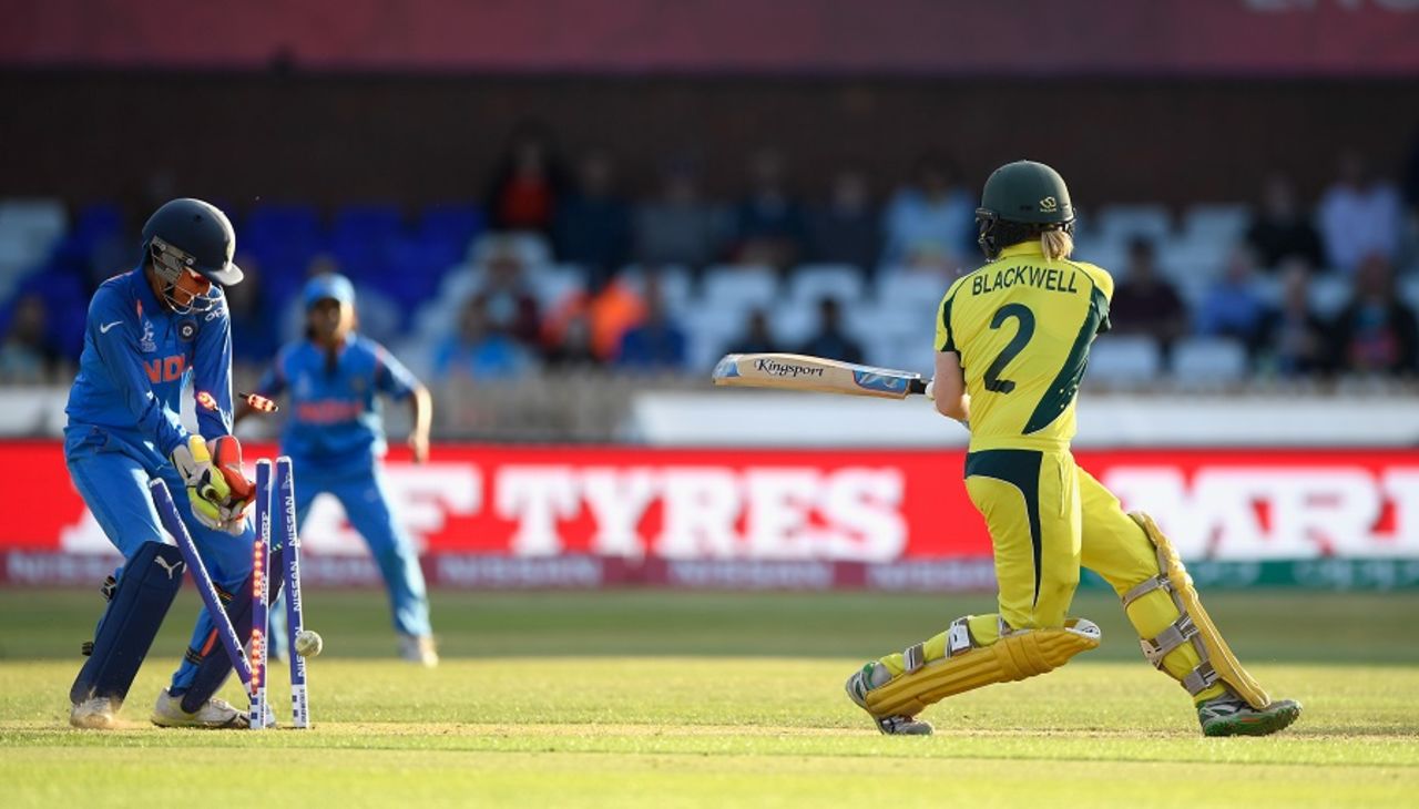 Alex Blackwell was Australia's last wicket to fall, Australia v India, Women's World Cup, semi-final, Derby, July 20, 2017