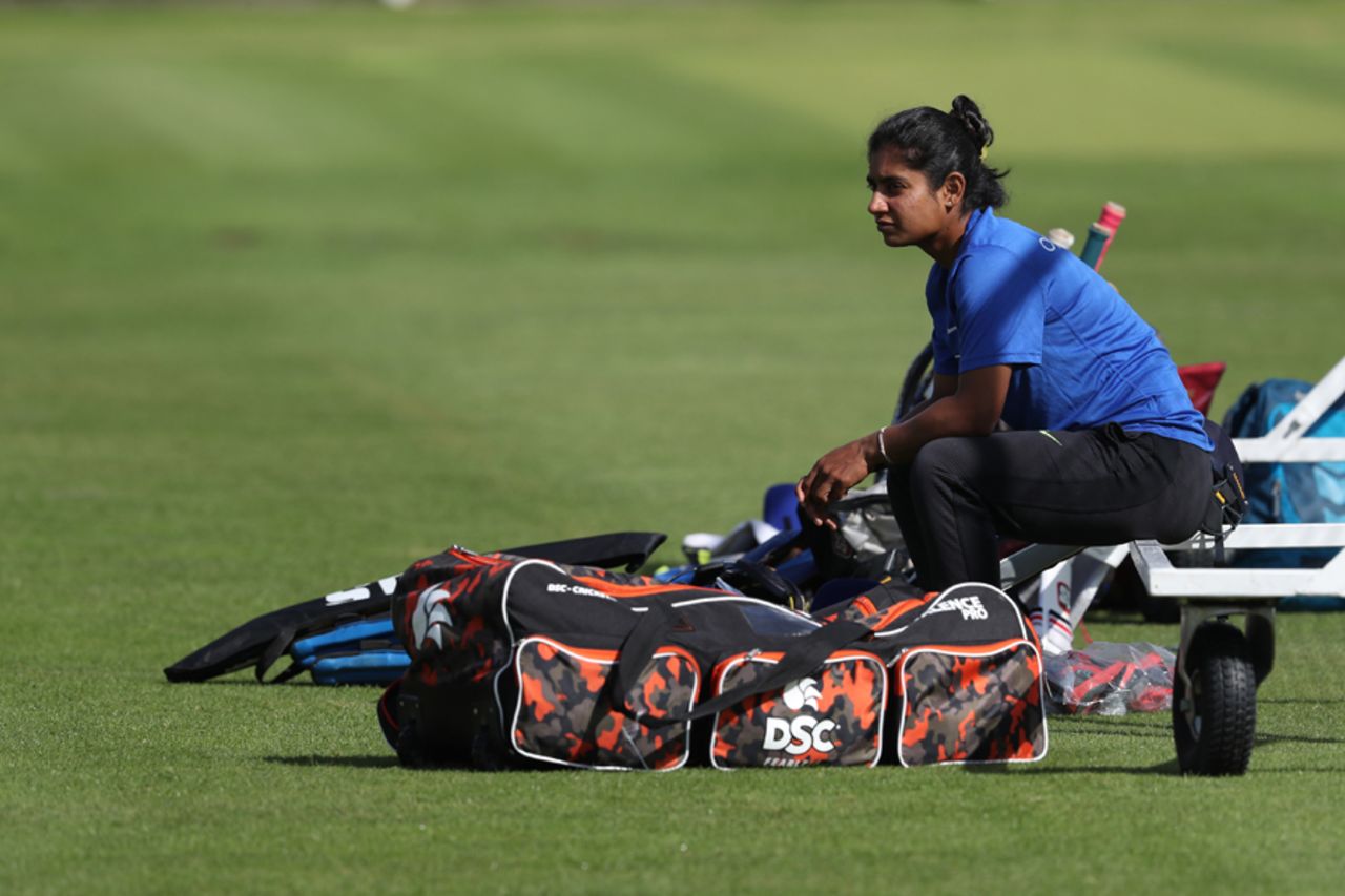 Mithali Raj spends some time by herself ahead of a nets session at Lord's, England v India, Women's World Cup, Final, London, July 23, 2017