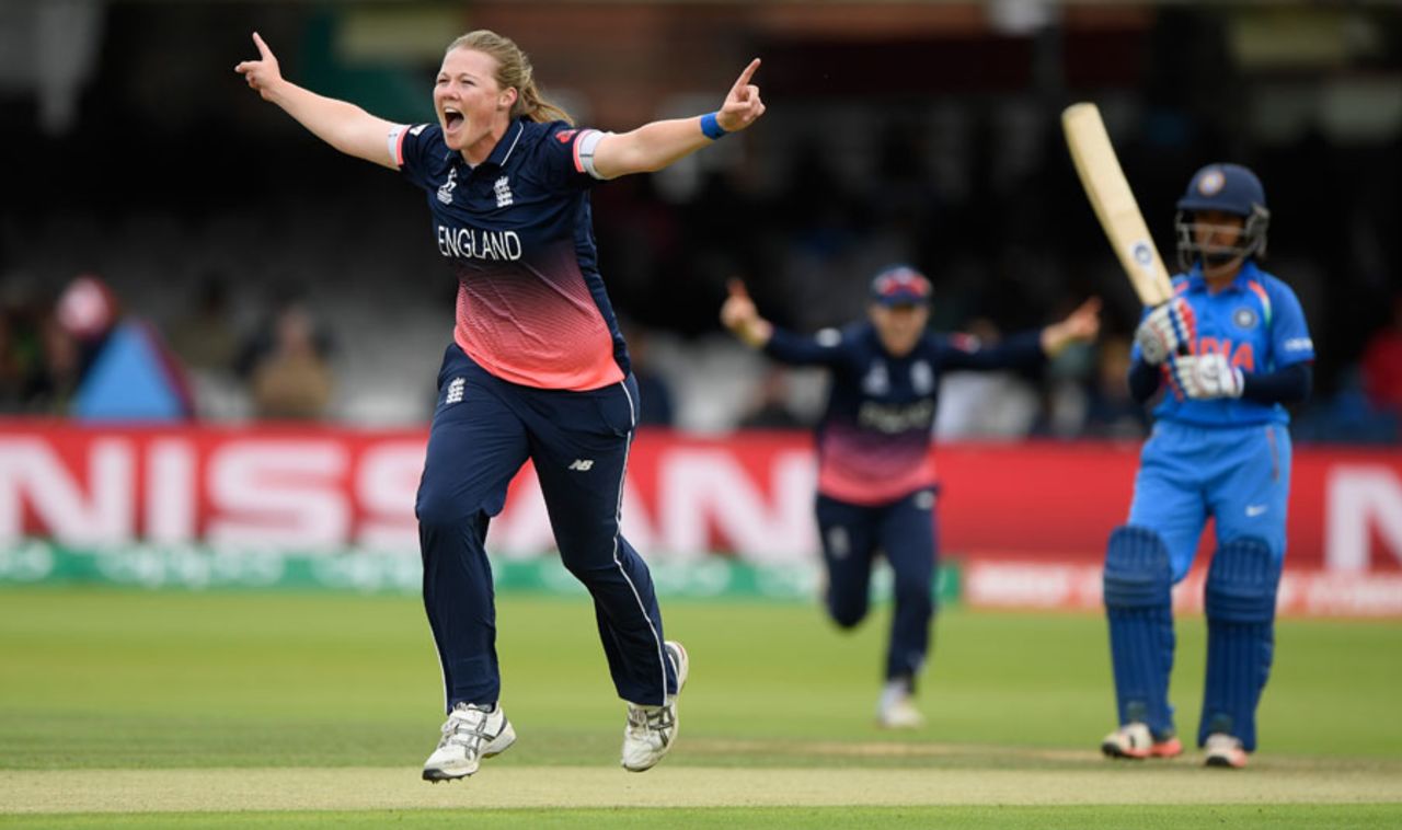 Anya Shrubsole struck in her first over, England v India, Women's World Cup final 2017, Lord's, July 23, 2017