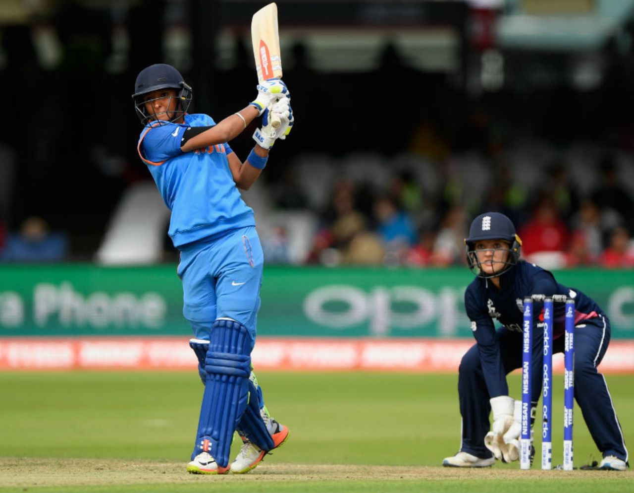 Harmanpreet Kaur biffs one over the infield, England v India, Women's World Cup final, Lord's, July 23, 2017