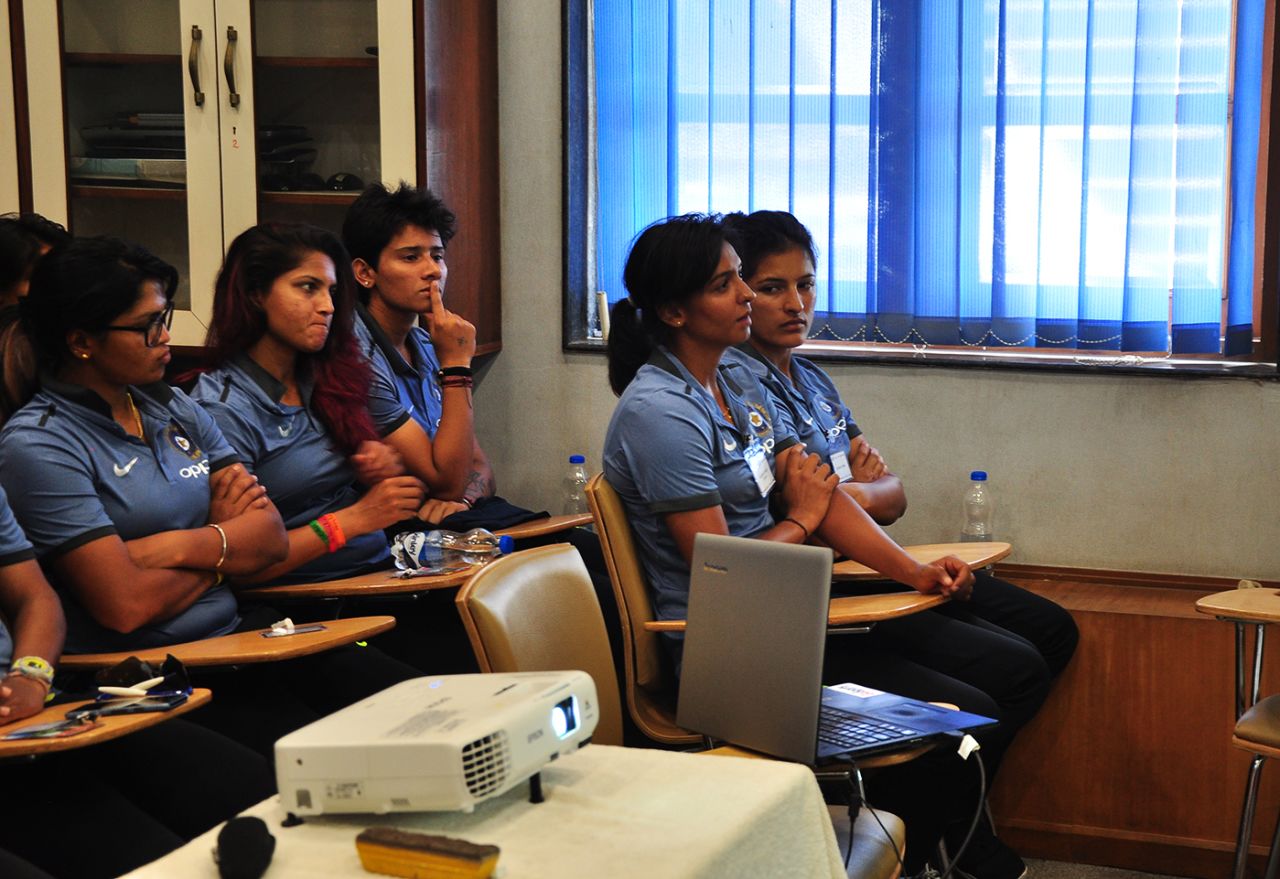 Harmanpreet Kaur answers a question during a media training session, Mumbai, June 6, 2017