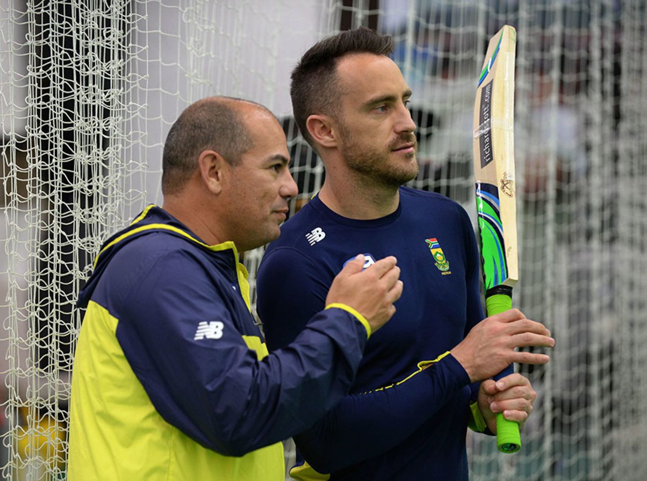 Faf du Plessis with Russell Domingo, England v South Africa, 3rd Investec Test, The Oval, July 26, 2017