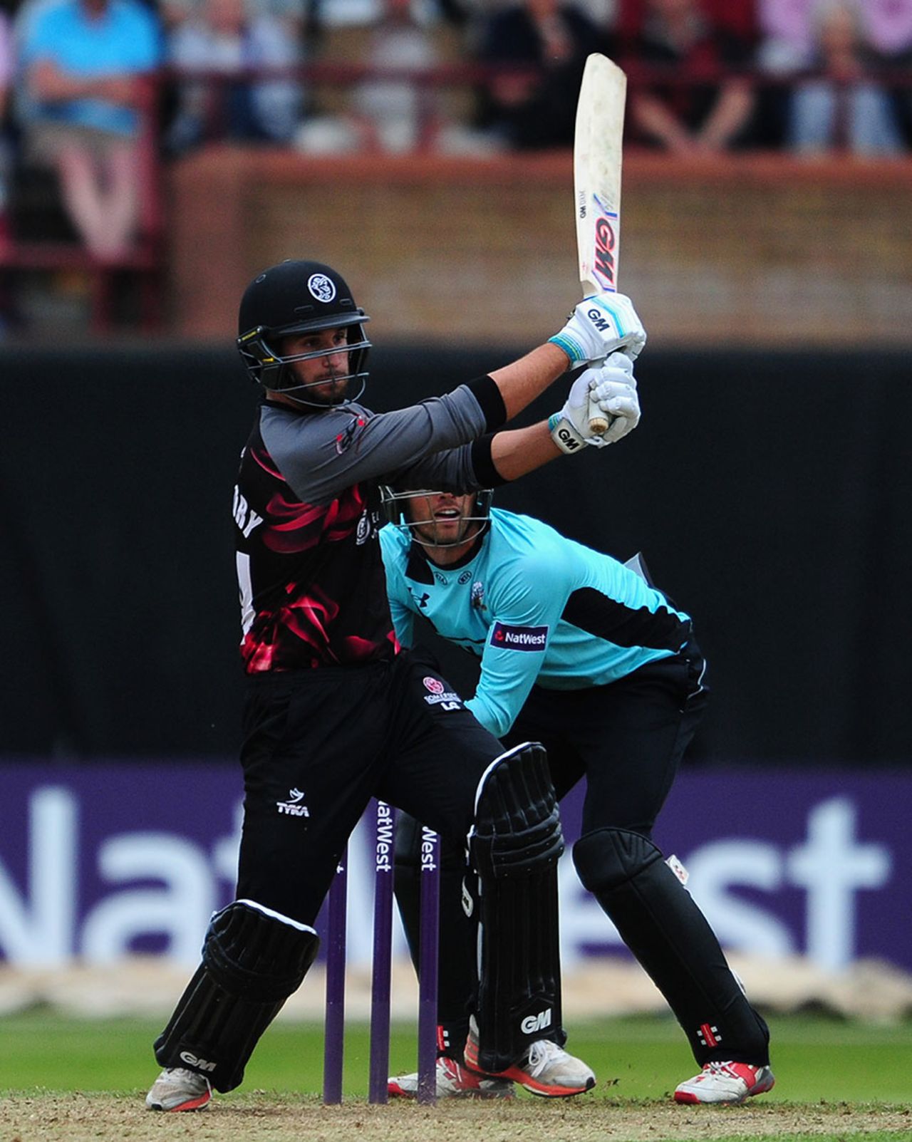 Lewis Gregory plays through the leg side, Somerset v Surrey, NatWest T20 Blast, South Group, Taunton, June 10, 2016