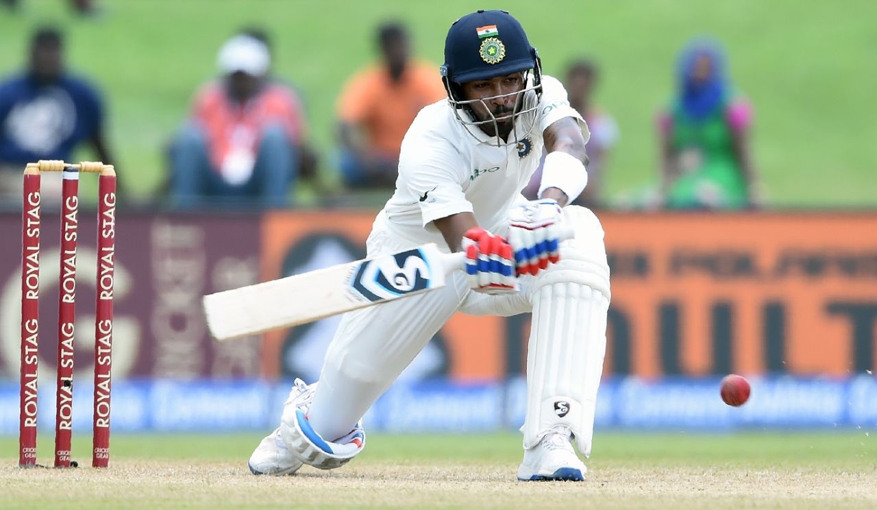 Hardik Pandya struck a half-century on debut, Sri Lanka v India, 1st Test, Galle, 2nd day, July 27, 2017