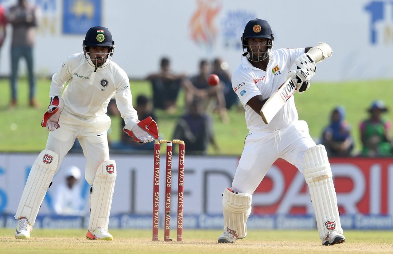 Angelo Mathews provided some stability, Sri Lanka v India, 1st Test, Galle, 2nd day, July 27, 2017