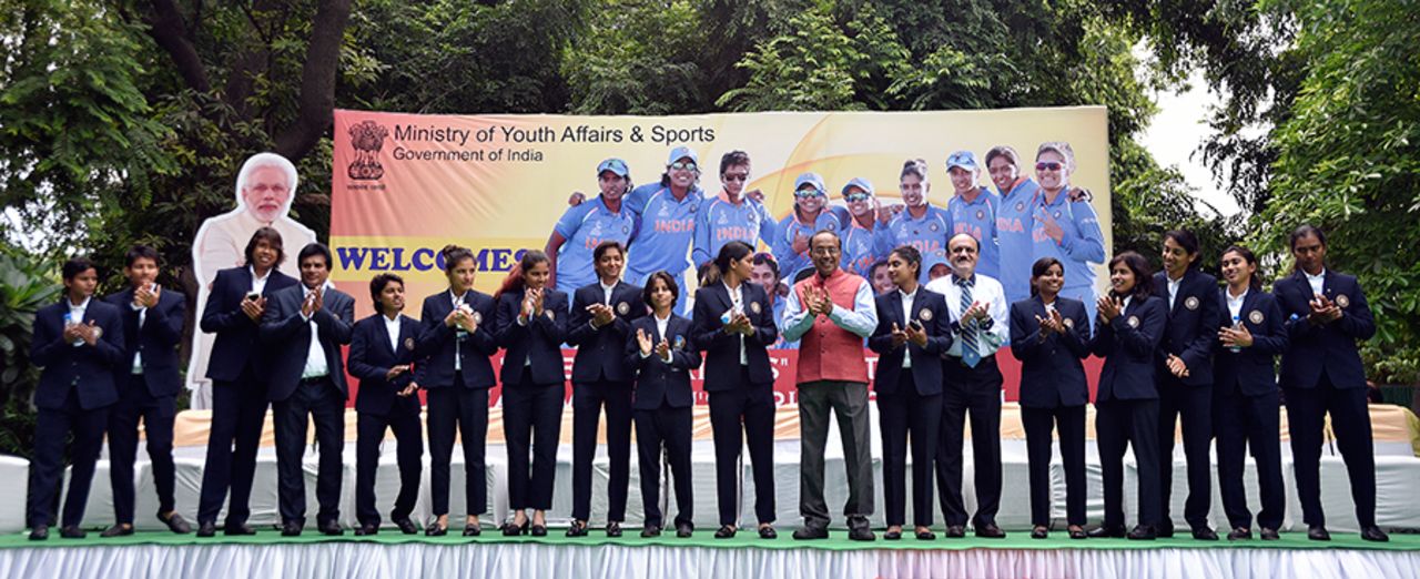 The India women's team was felicitated after finishing runners-up in the World Cup, New Delhi, July 27, 2017