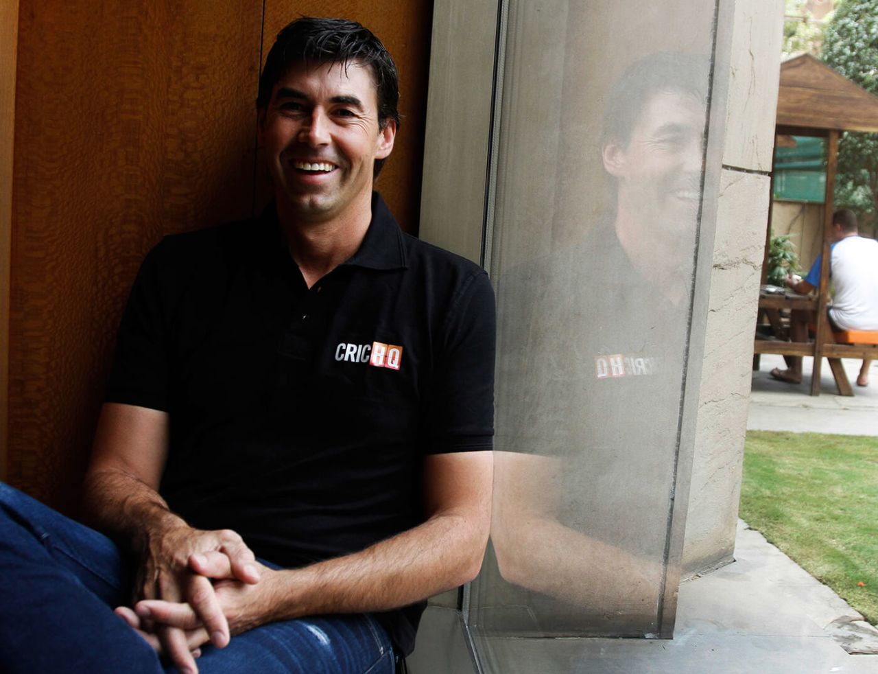 Stephen Fleming smiles during a photo shoot at the ITC Maurya Sheraton hotel in New Delhi, May 6, 2014