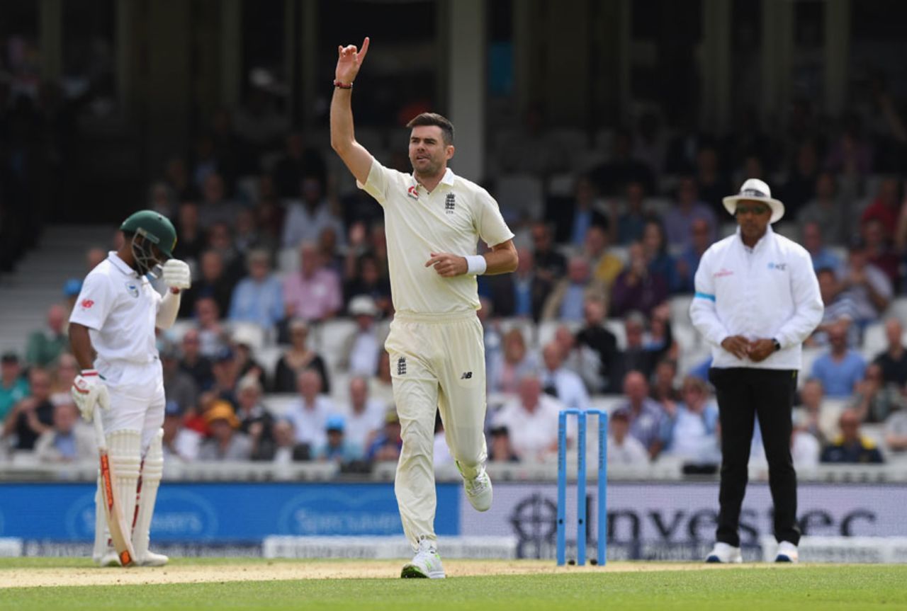 James Anderson finally broke the ninth-wicket stand, England v South Africa, 3rd Investec Test, The Oval, 3rd day, July 29, 2017