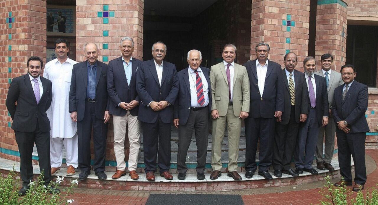 Members of the Pakistan Cricket Board congregate for a photo, Lahore, July 29, 2017