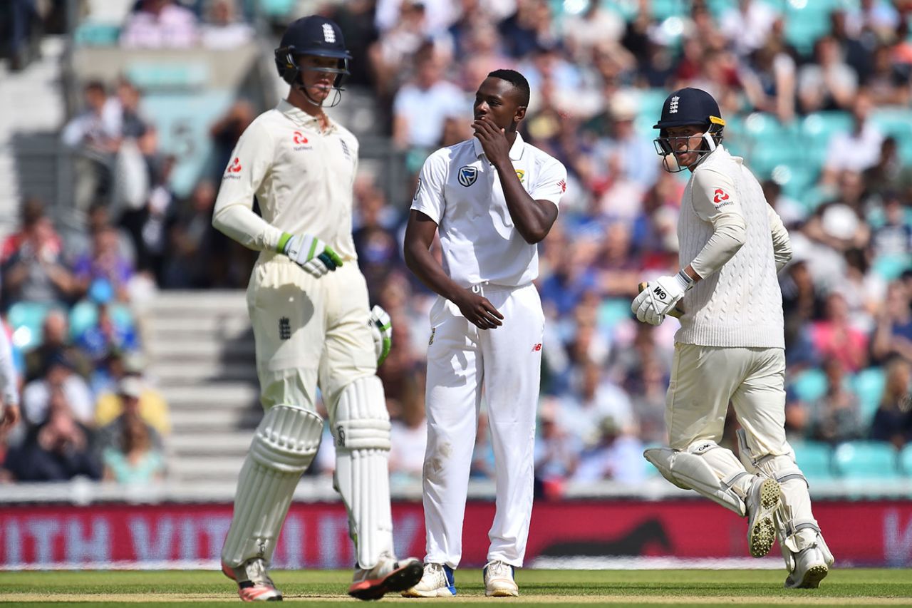 Kagiso Rabada looks on as Tom Westley hits him for a boundary, England v South Africa, 3rd Investec Test, The Oval, 4th day, July 30, 2017 