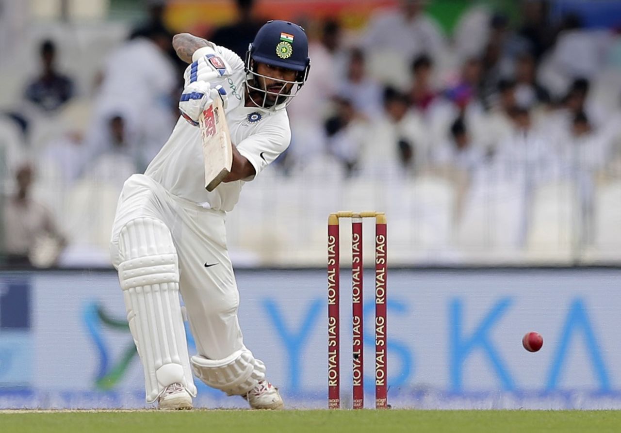 Shikhar Dhawan set the early tone for India with some crisp drives, Sri Lanka v India, 2nd Test, SSC, 1st day, August 3, 3017