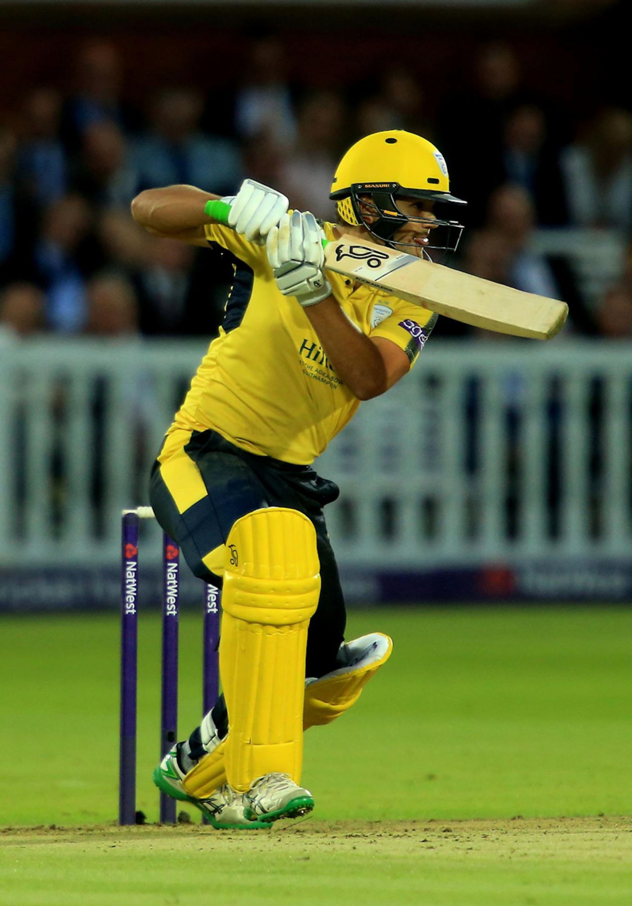 Rilee Rossouw shook off a blow on the helmet to lead Hampshire home, Middlesex v Hampshire, NatWest Blast, South Group, August 3, 2017