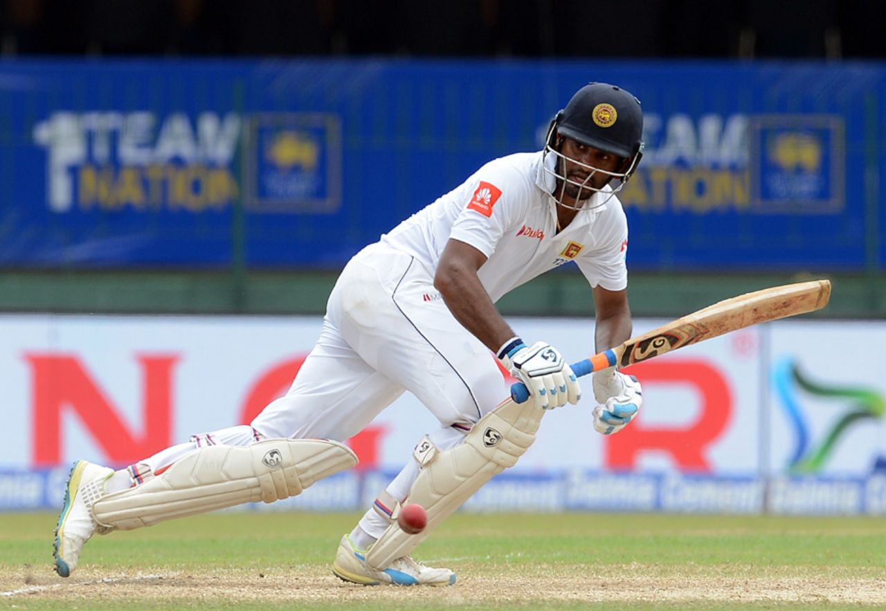 Dimuth Karunaratne exhibited authoritative strokeplay across both sides of the pitch, Sri Lanka v India, 2nd Test, SSC, 3rd day, Colombo, August 5, 2017