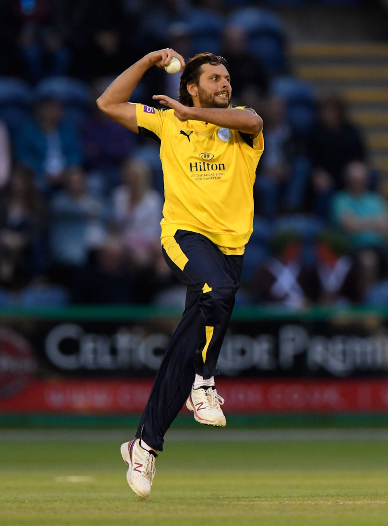 Shahid Afridi took four wickets in Cardiff, Glamorgan v Hampshire, NatWest T20 Blast, South Group, July 8, 2017