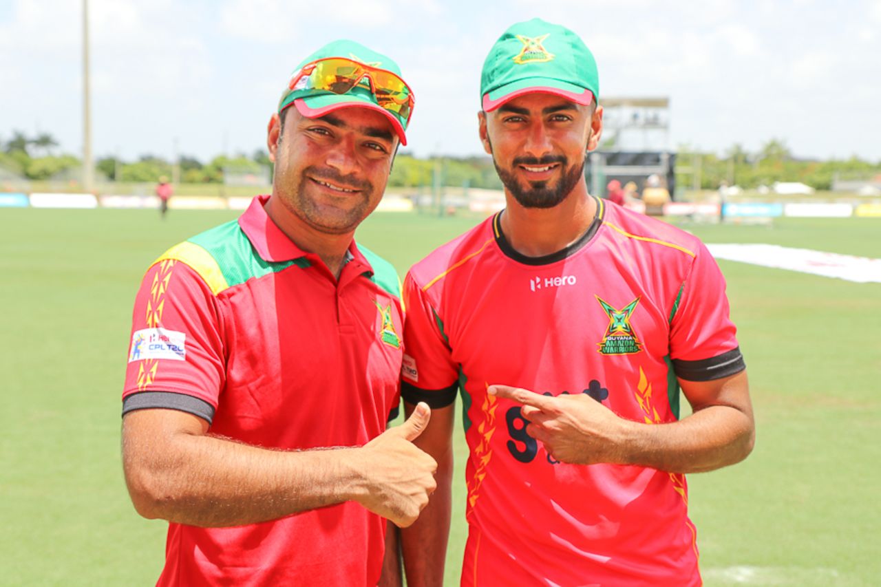 Afghanistan legspinner Rashid Khan and USA medium pacer Ali Khan have become fast friends, CPL, Lauderhill, August 4, 2017