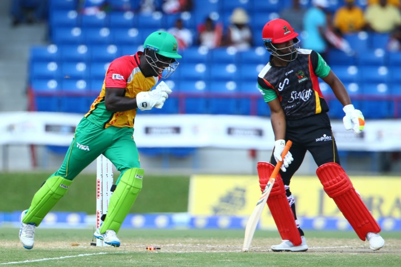 Chadwick Walton completes the stumping of Evin Lewis, St Kitts and Nevis Patriots v Guyana Amazon Warriors, CPL 2017, Lauderhill, August 6, 2017