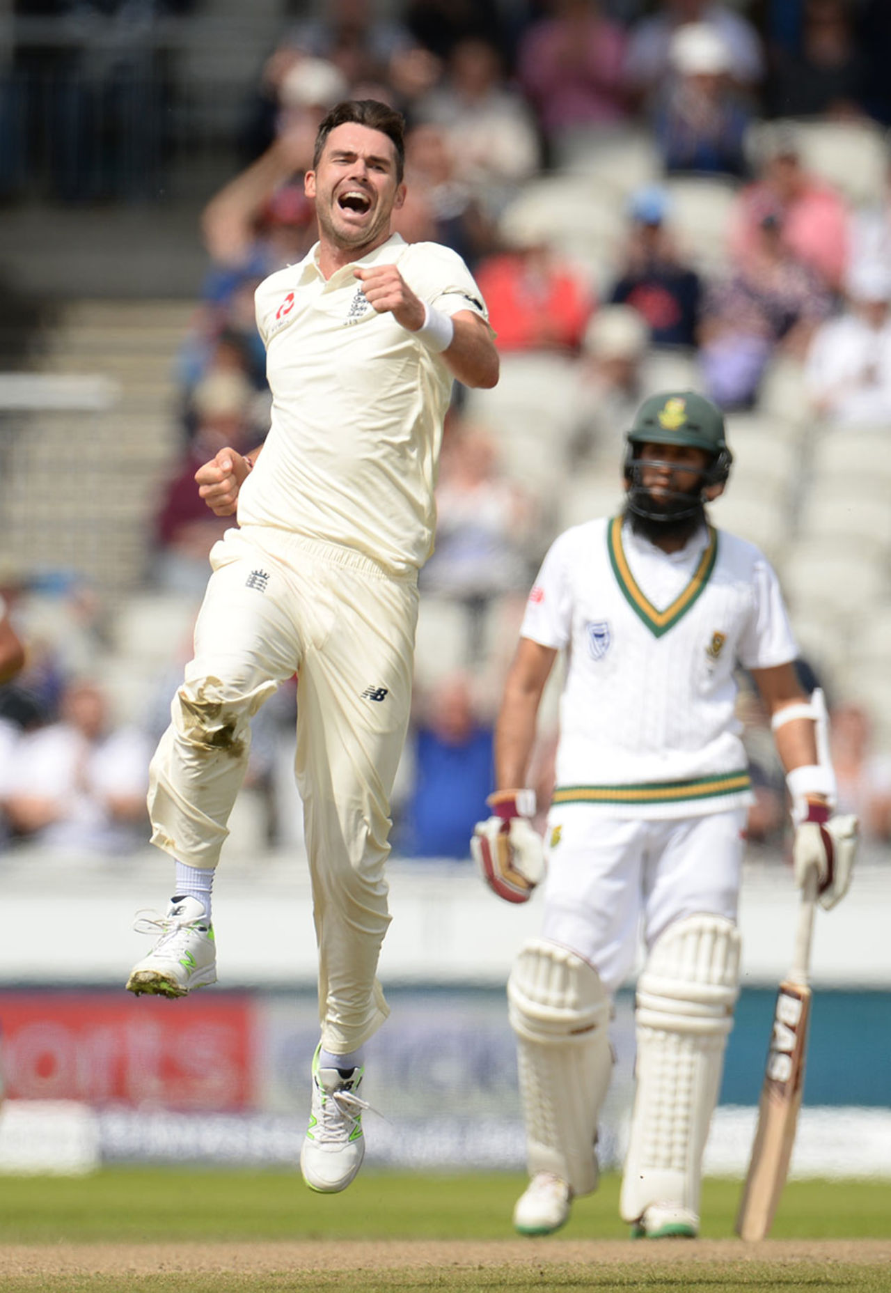 James Anderson ended Heino Kuhn's torrid series, England v South Africa, 4th Investec Test, Old Trafford, 4th day, August 7, 2017
