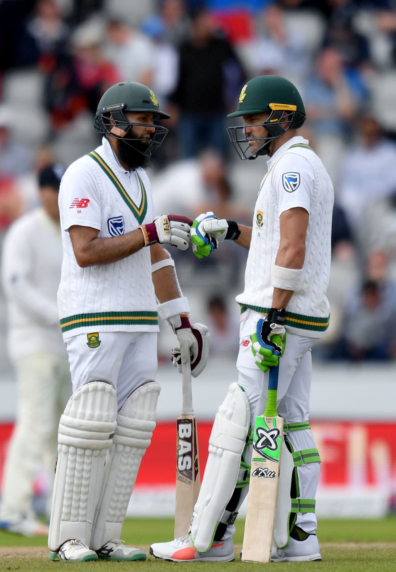 Hashim Amla and Faf du Plessis put on a resilient stand, England v South Africa, 4th Investec Test, Old Trafford, 4th day, August 7, 2017