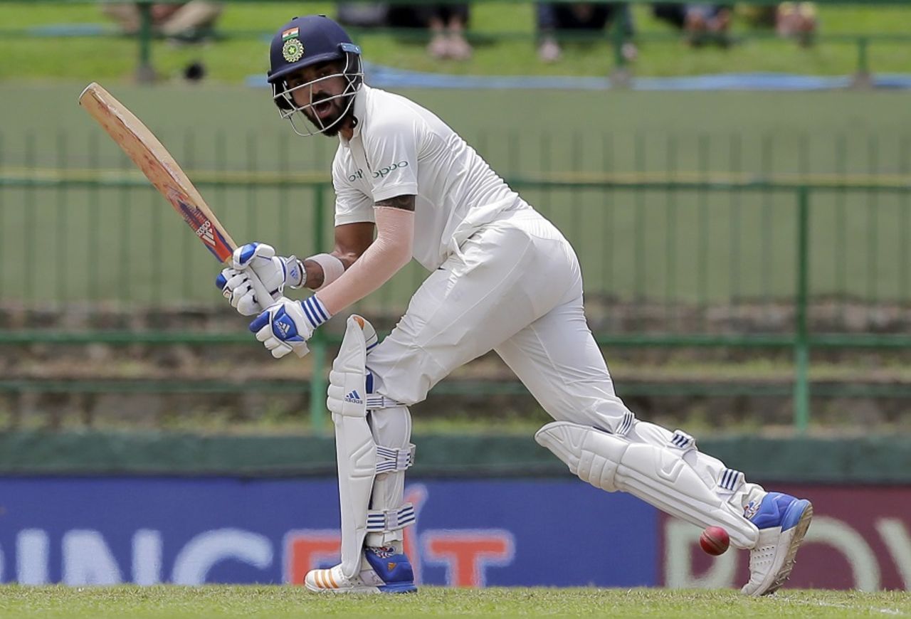 KL Rahul equalled the world record for most successive fifty-plus scores in Test cricket, Sri Lanka v India, 3rd Test, 1st day, Pallekele, August 12, 2017