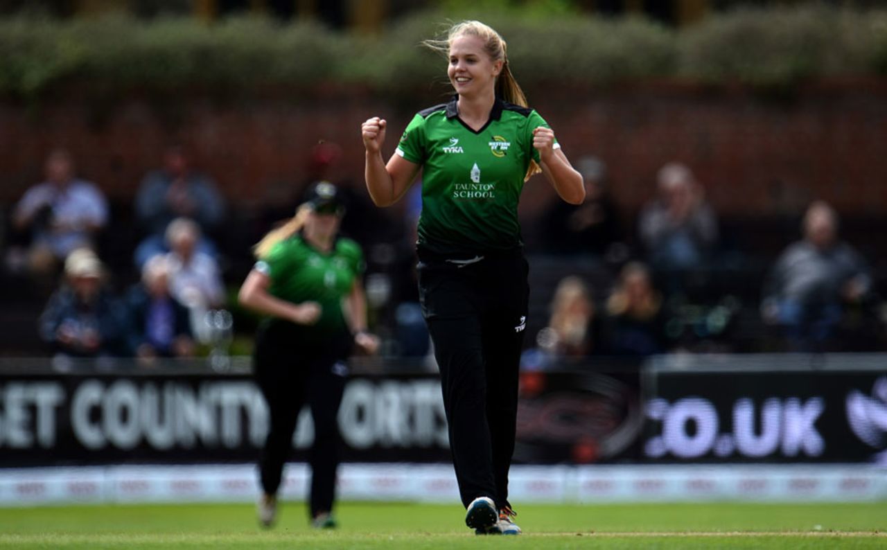 Freya Davies claimed the first wicket to fall, Western Storm v Loughborough Lightning, Kia Super League, Taunton, August 12, 2017