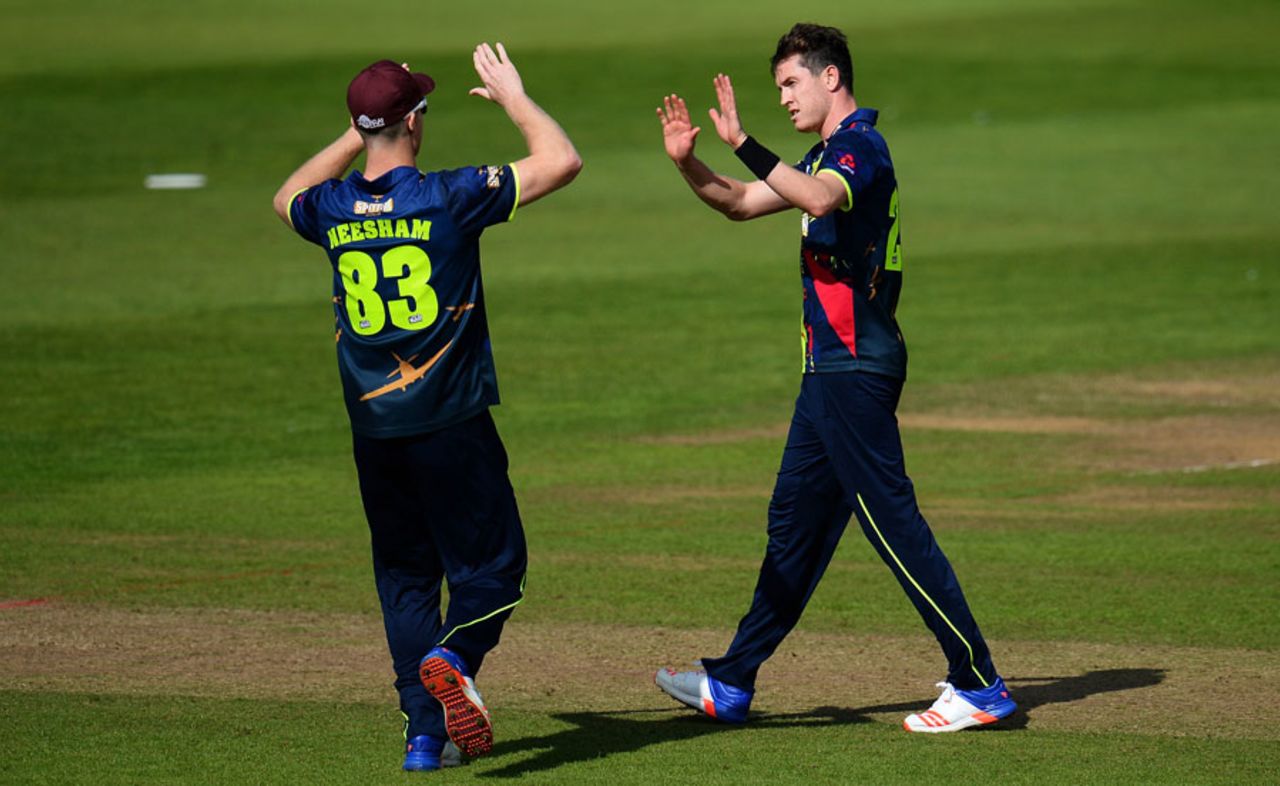 Adam Milne claims another wicket for Kent, Somerset v Kent, NatWest T20 Blast, South Group, Taunton, August 12, 2017