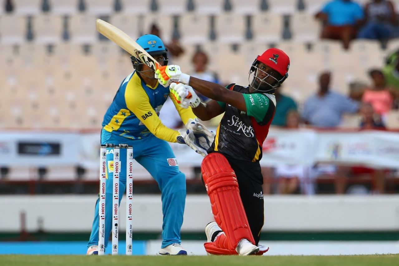 Evin Lewis punished the St Lucia bowlers during his innings of 92, St Lucia Stars v St Kitts and Nevis Patriots, CPL 2017, Gros Islet, August 12, 2017