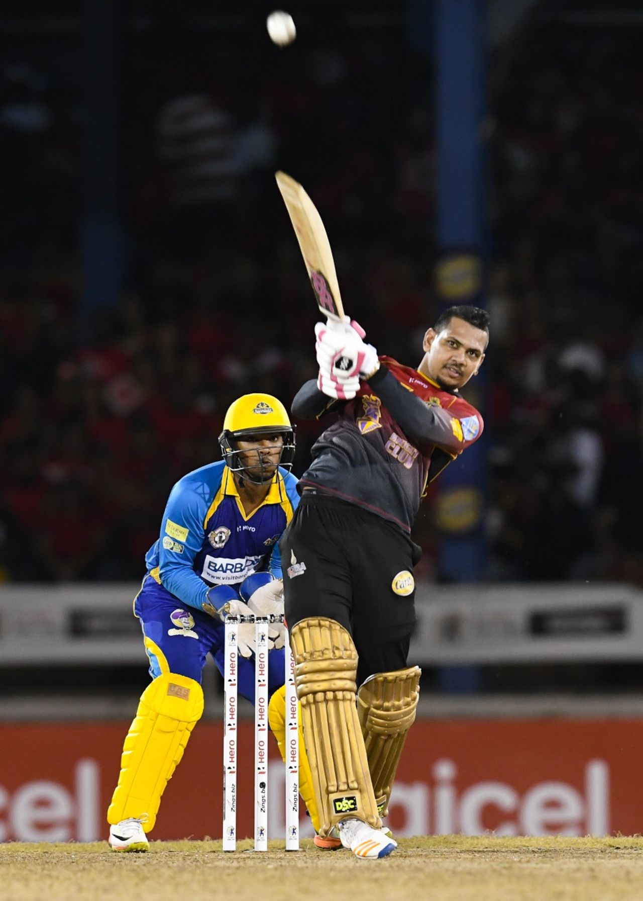 Sunil Narine waltzed to his career-best T20 score, Barbados Tridents v Trinbago Knight Riders, CPL 2017, Port of Spain, August 12, 2017
