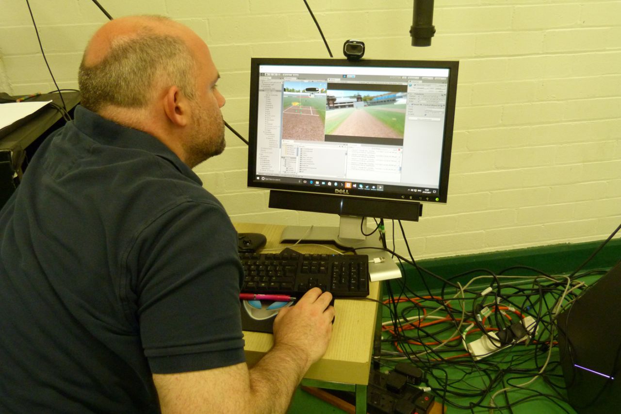 Dr Alan Cummins of MIL at the controls