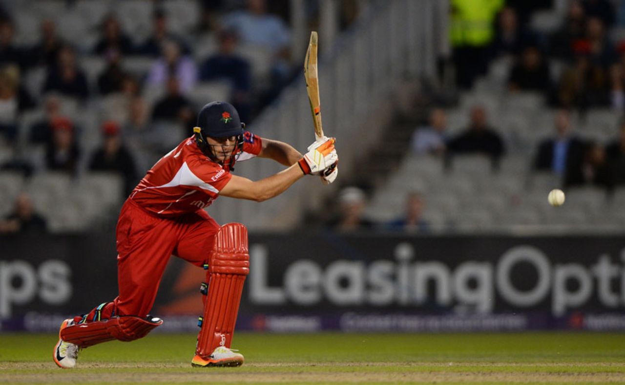 Jos Buttler guided the chase with an unbeaten fifty, Lancashire v Worcestersihre, NatWest T20 Blast, North Group, Old Trafford, August 16, 2017