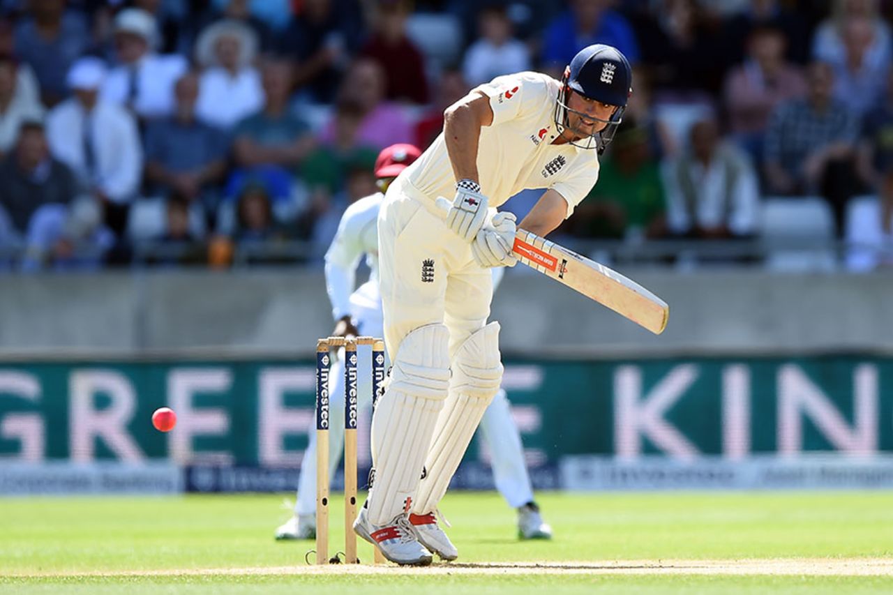 Alastair Cook began with a flurry of boundaries, England v West Indies, 1st Investec Test, Edgbaston, 1st day, August 17, 2017