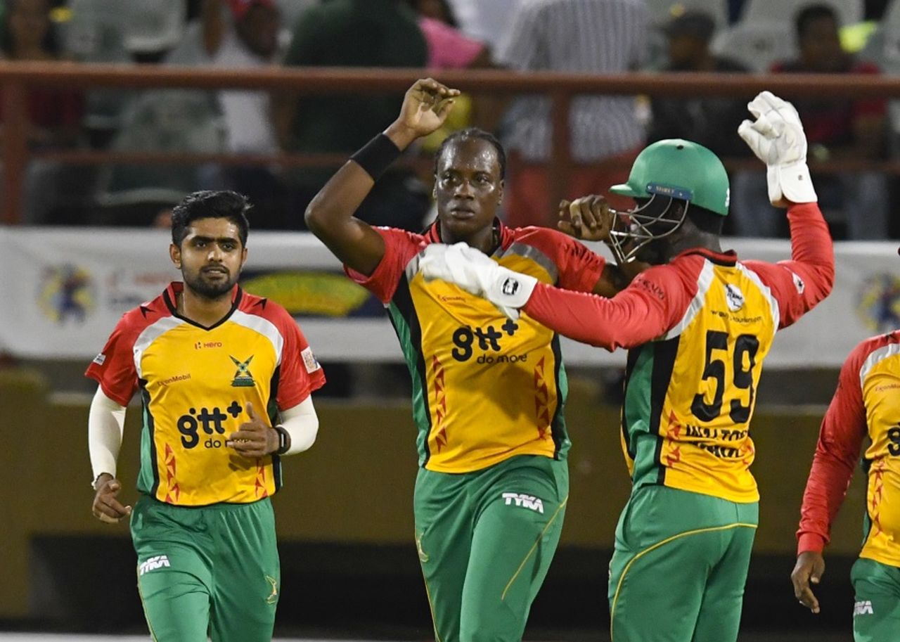 Steven Jacobs took 2 for 18 in four overs, Jamaica Tallawahs v Amazon Guyana Warriors, CPL 2017, Providence, August 17, 2017