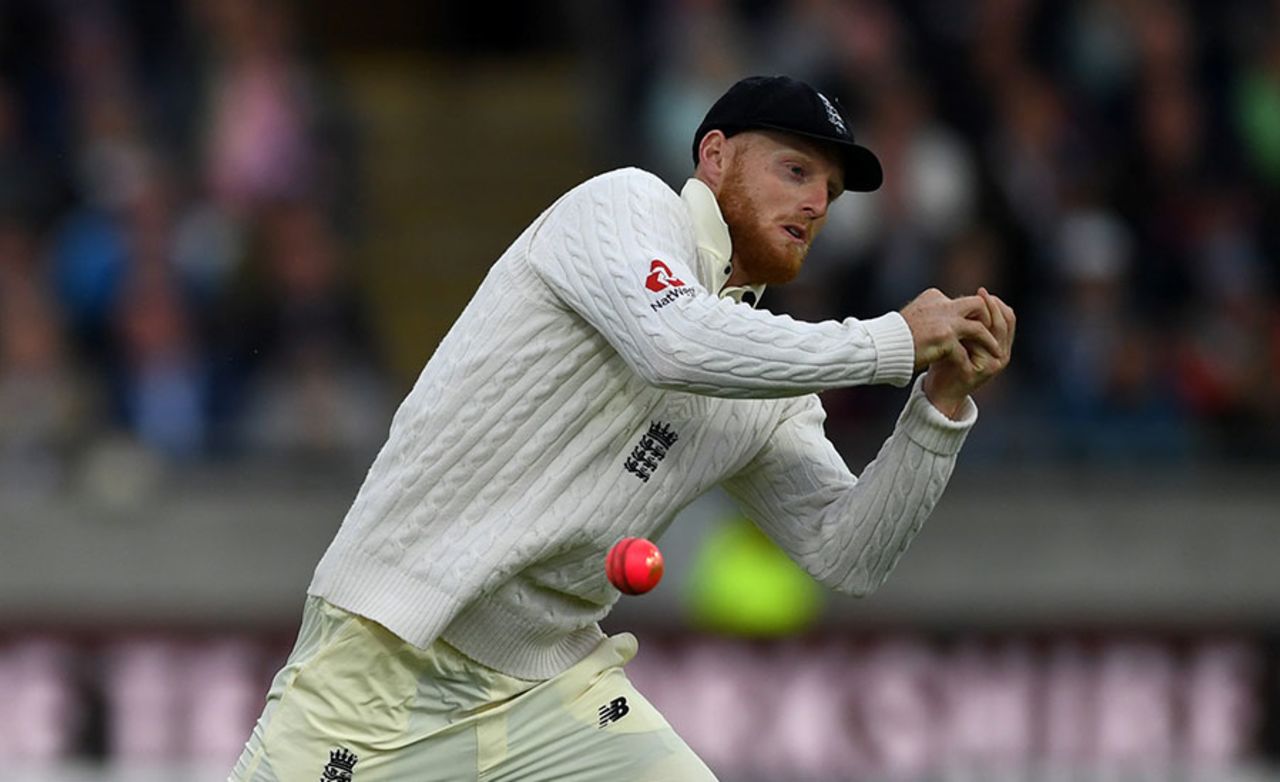 Ben Stokes dropped a catch in the gully to give Kieran Powell a life, England v West Indies, 1st Investec Test, Edgbaston, 2nd day, August 18, 2017