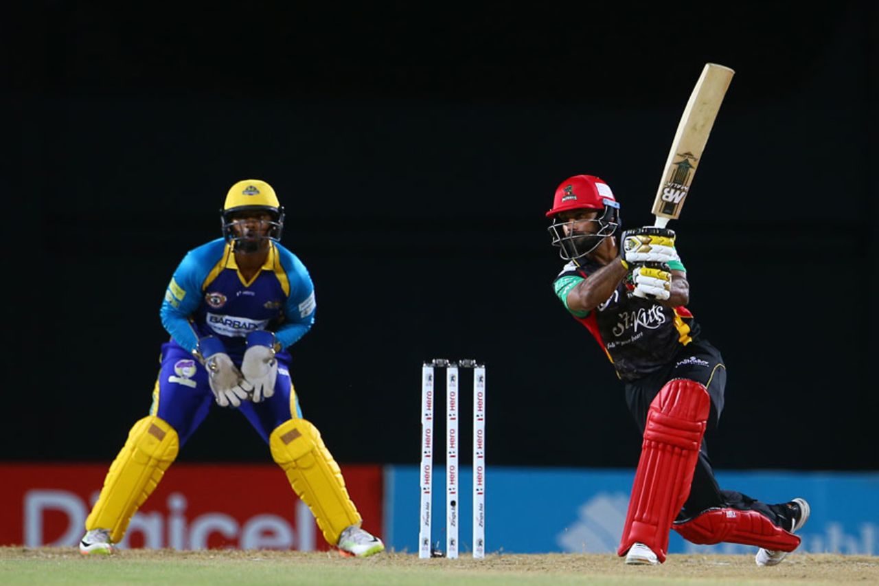 Mohammad Hafeez hits inside-out, St Kitts and Nevis Patriots v Barbados Tridents, CPL 2017, Basseterre, August 18, 2017