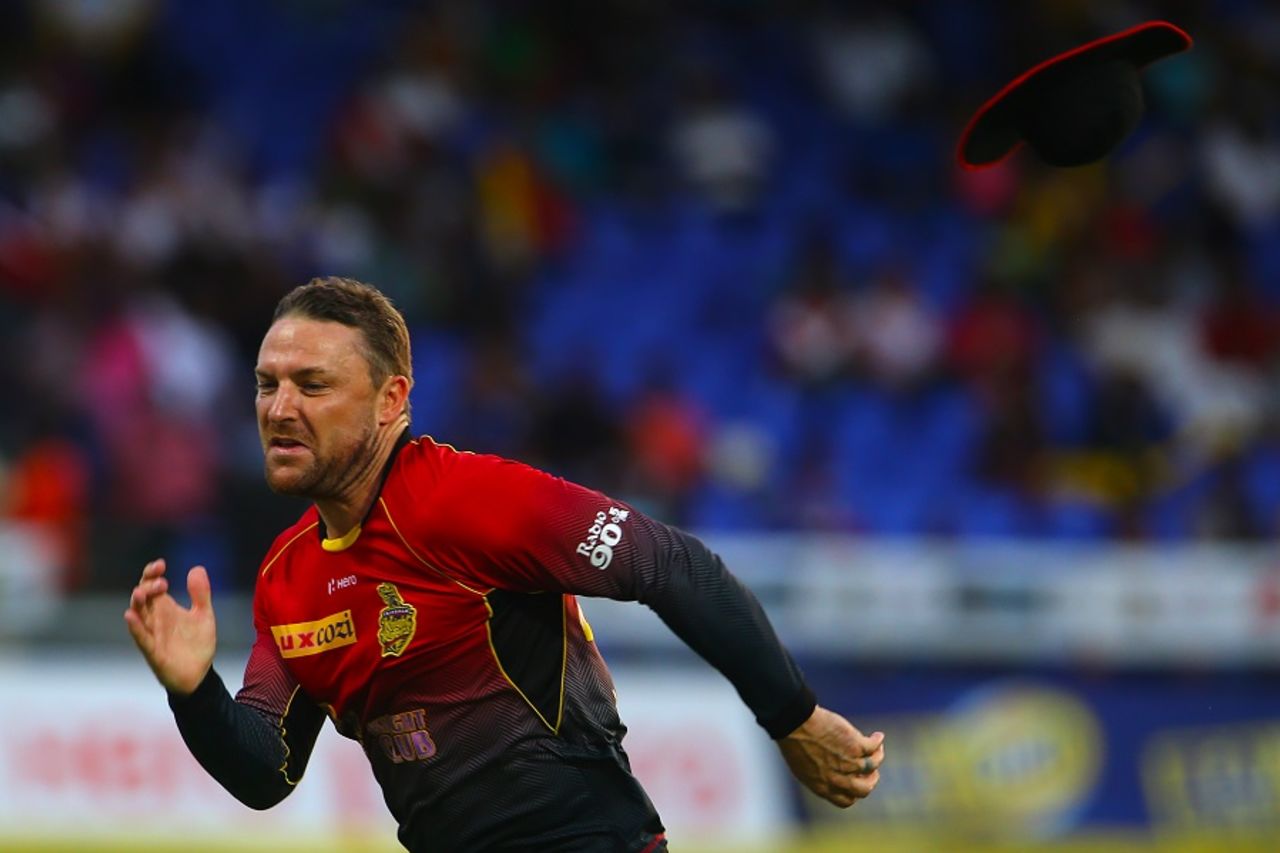 Brendon McCullum races after a ball, St Kitts and Nevis Patriots v Trinbago Knight Riders, CPL 2017, Basseterre, August 23, 2017