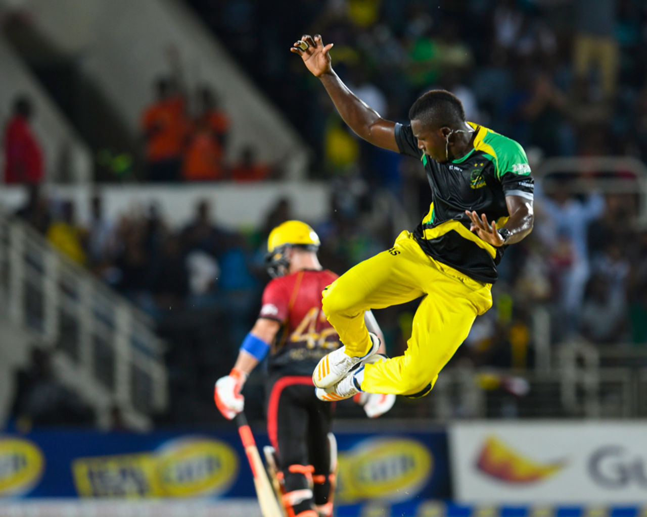 Rovman Powell finished with 2 for 38, Jamaica Tallawahs v Trinbago Knight Riders, CPL 2017, Kingston, August 26, 2017